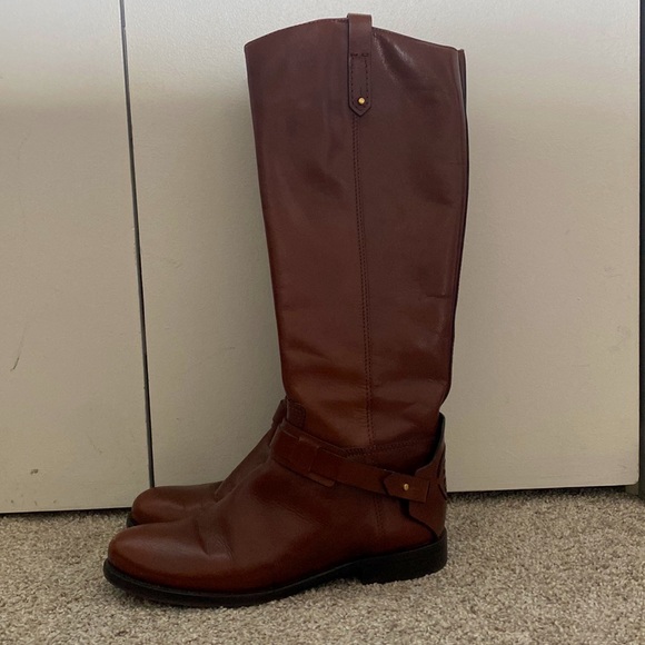 Mint condition brown leather Tory Burch knee high riding boots, 8.5 - Picture 4 of 5